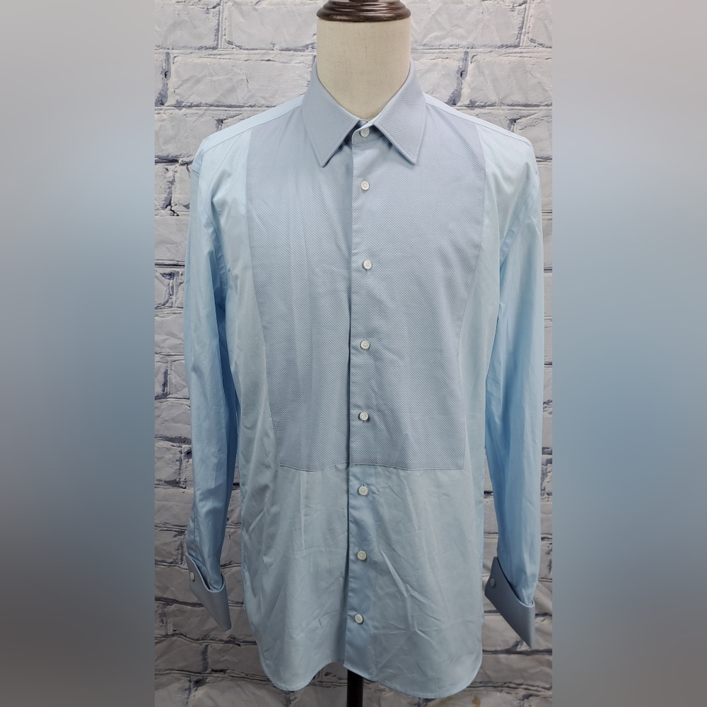 Burberry Men's Dress Shirt Formal Gatsby Blue Classic Fit Large 16 x 34 / 41 EU